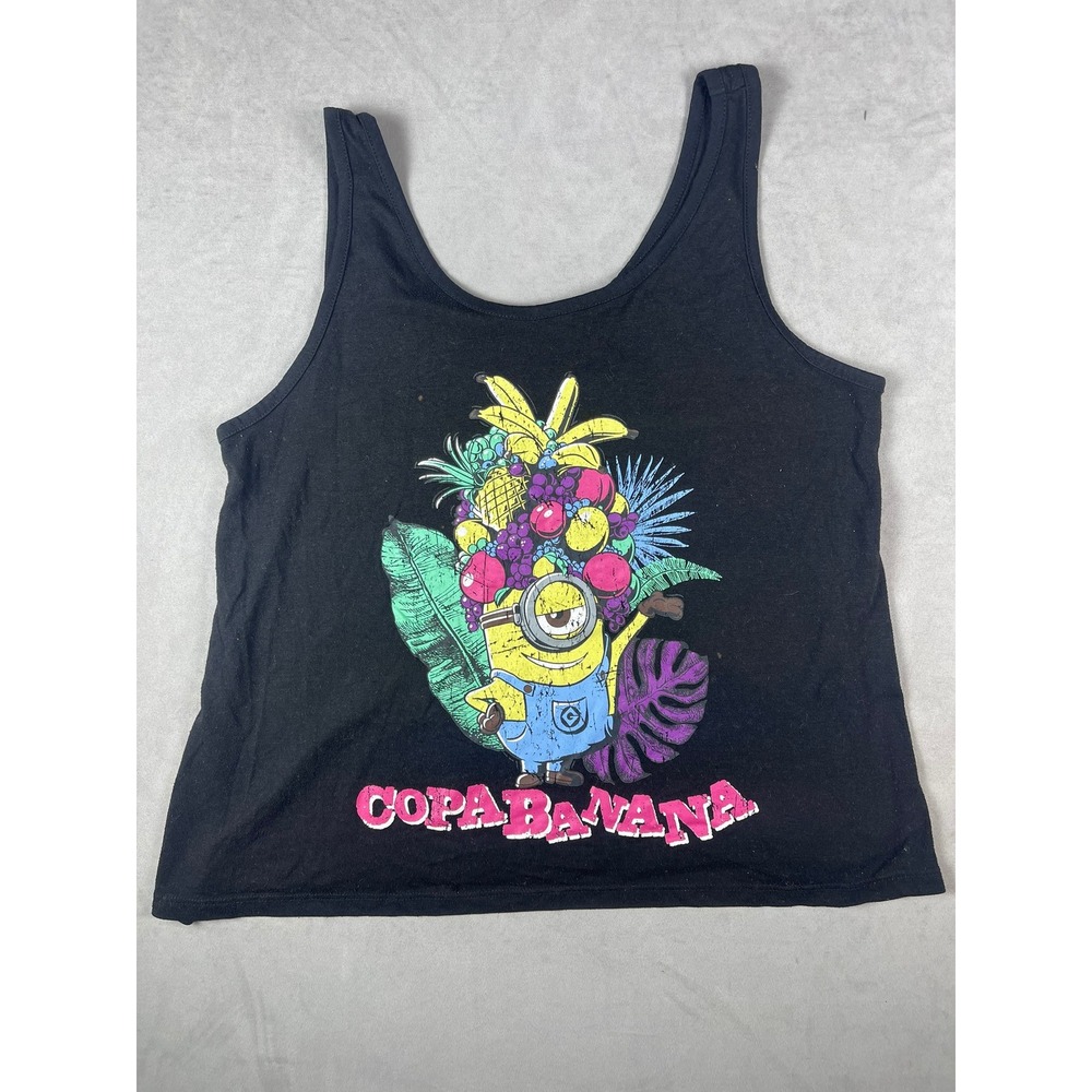 Despicable Me Minions Copabanana Graphic‎ Tank Top Black Size M Tropical Fruit